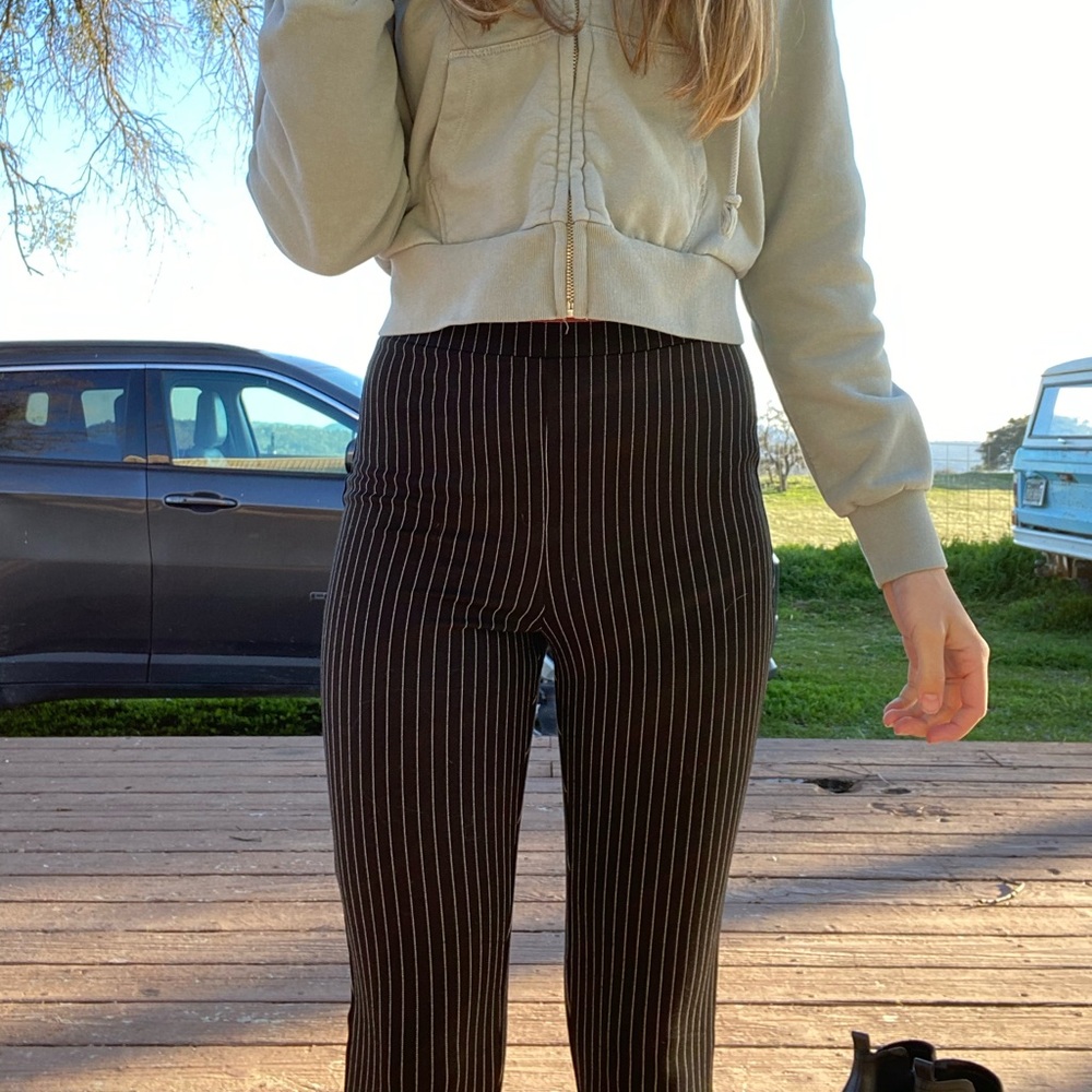 Black and white pin striped pants